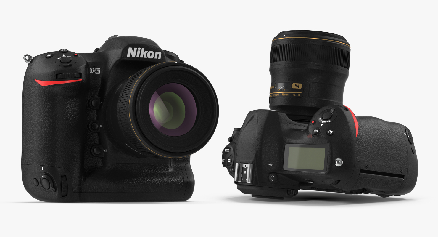 3D Nikon D5 Professional DSLR Camera model