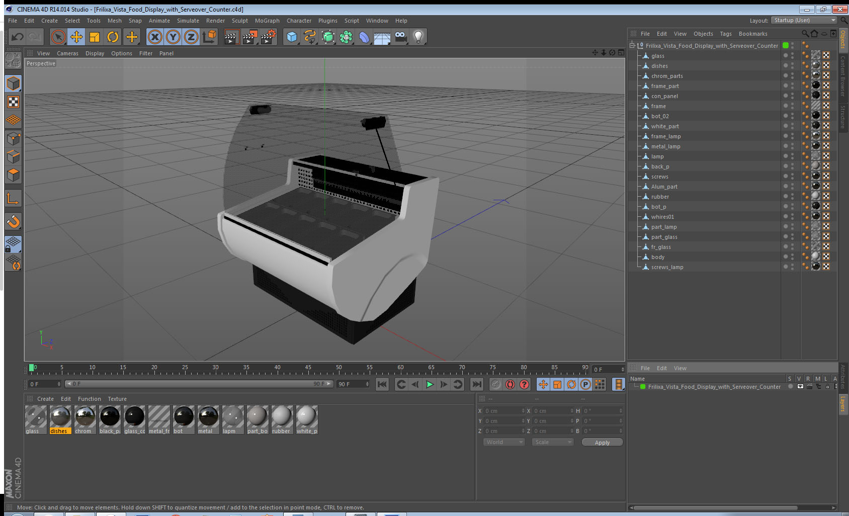 Frilixa Vista Food Display with Serveover Counter 3D model