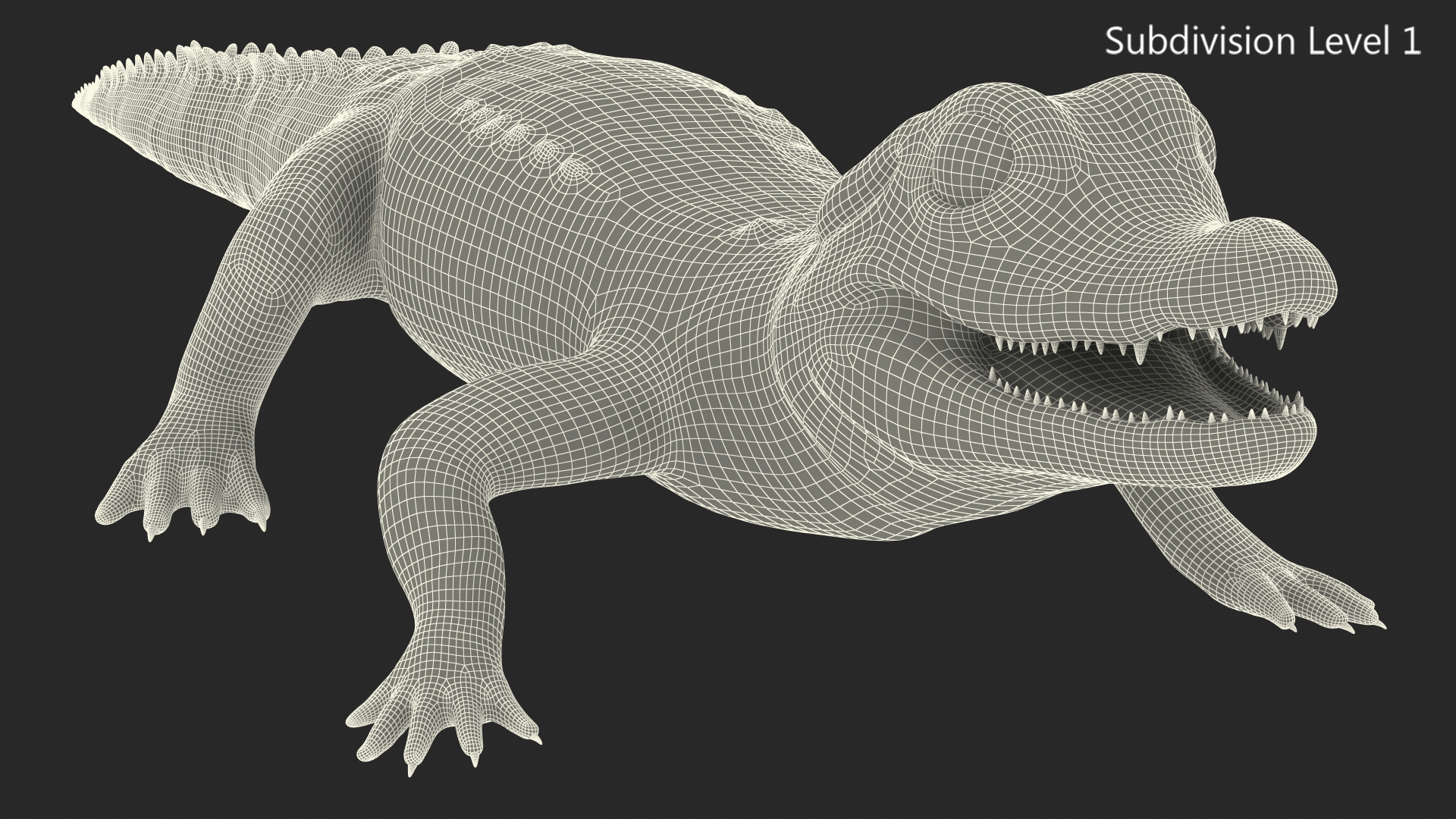 3D model Baby Crocodile Dark Color