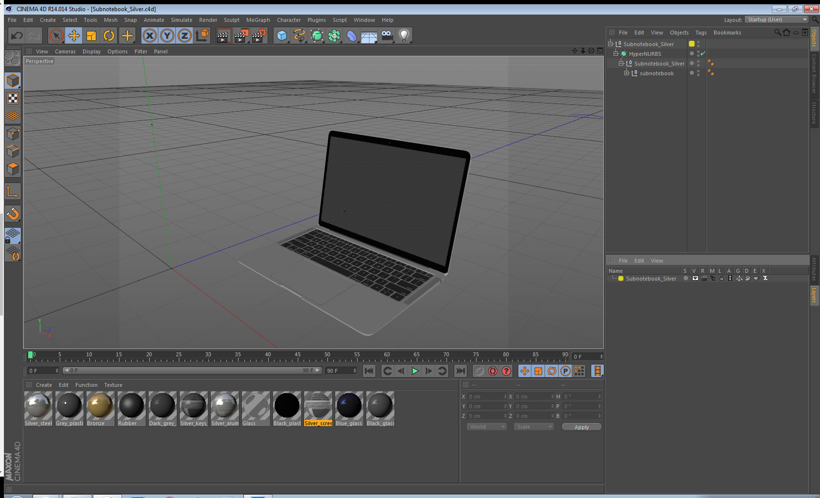 3D Subnotebook Silver model