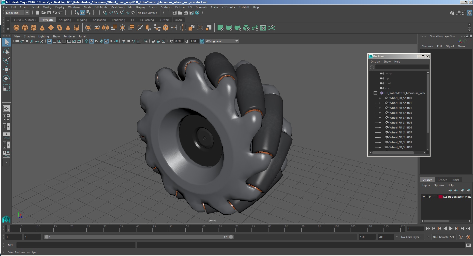 3D DJI RoboMaster Mecanum Wheel model