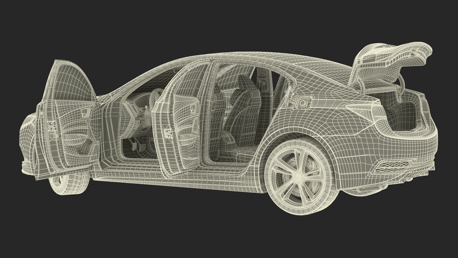 Acura TLX Luxury Sedan Rigged 3D model