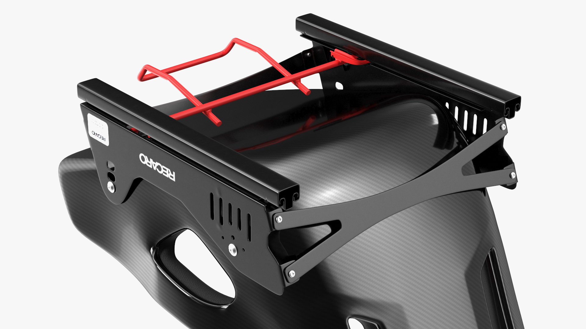 3D Black RECARO Podium CF Racing Seat on Sliding Mount