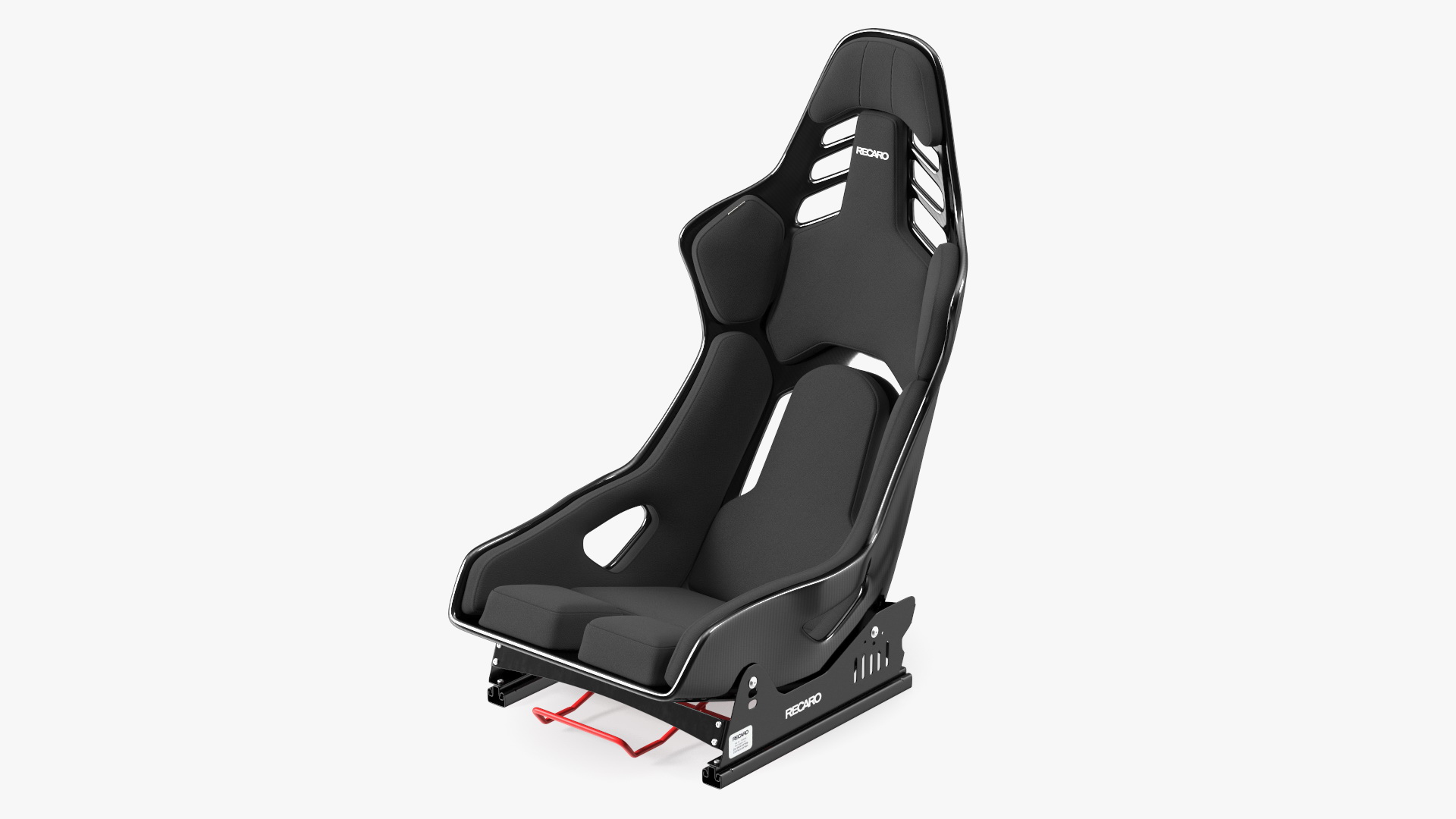 3D Black RECARO Podium CF Racing Seat on Sliding Mount