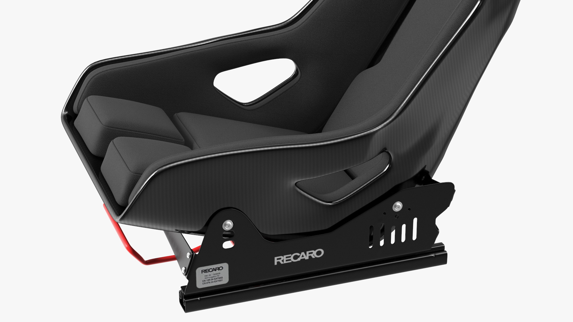 3D Black RECARO Podium CF Racing Seat on Sliding Mount
