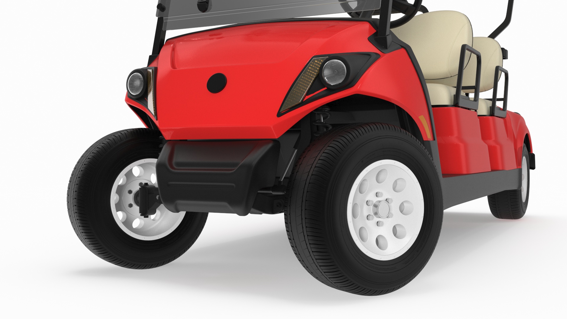 Four Seat Electric Car Yamaha Red Rigged for Maya 3D model