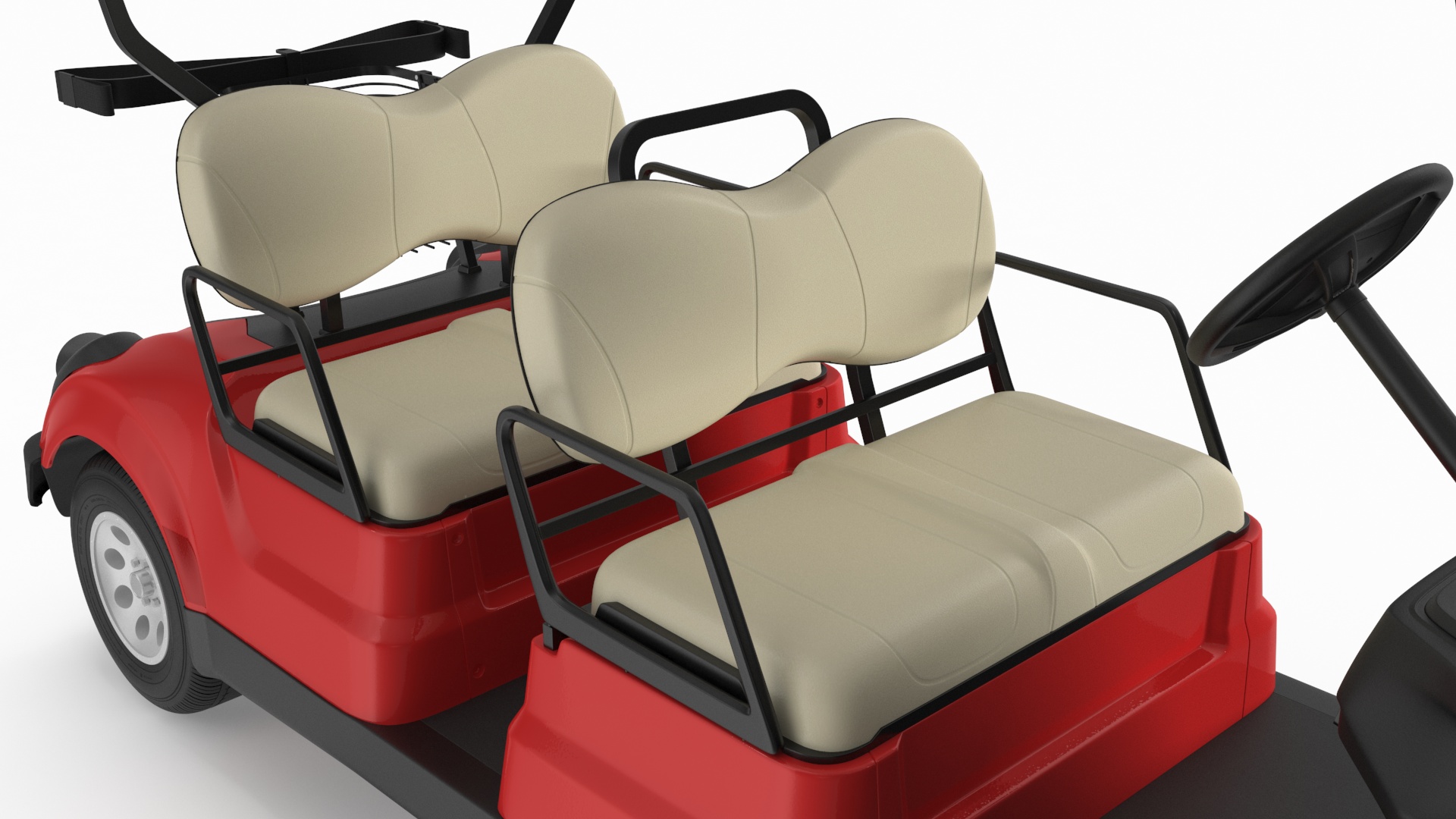 Four Seat Electric Car Yamaha Red Rigged for Maya 3D model