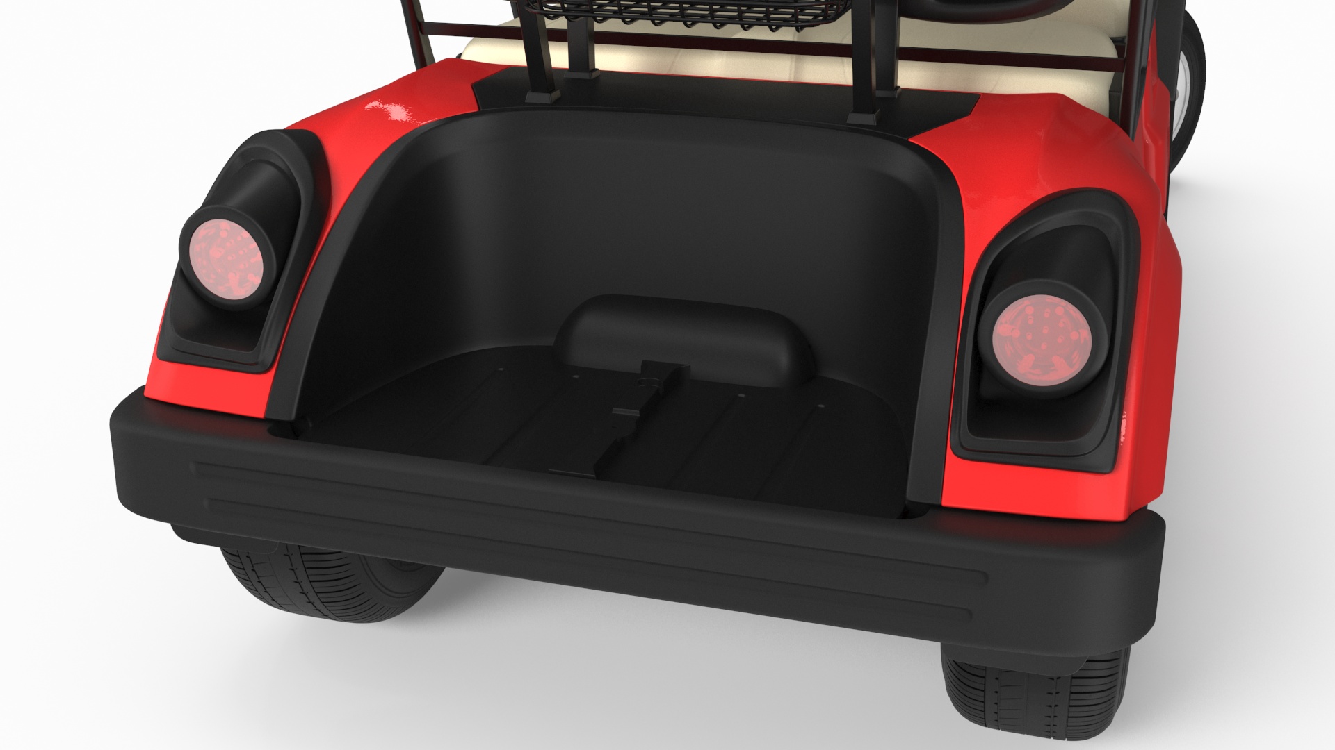 Four Seat Electric Car Yamaha Red Rigged for Maya 3D model