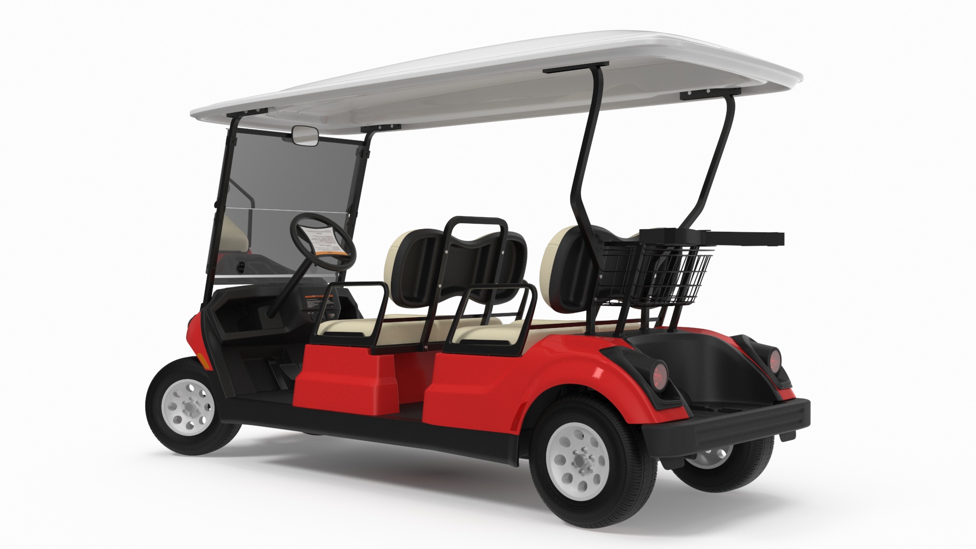 Four Seat Electric Car Yamaha Red Rigged for Maya 3D model