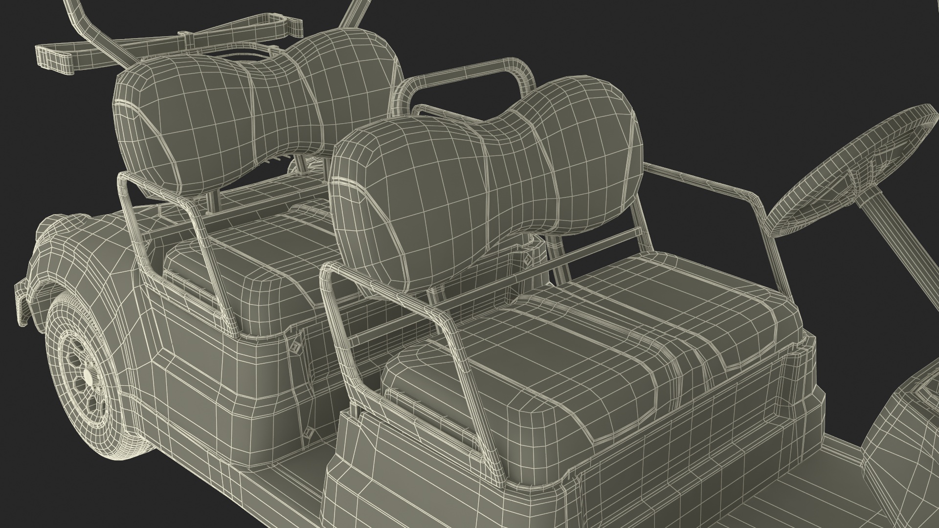 Four Seat Electric Car Yamaha Red Rigged for Maya 3D model