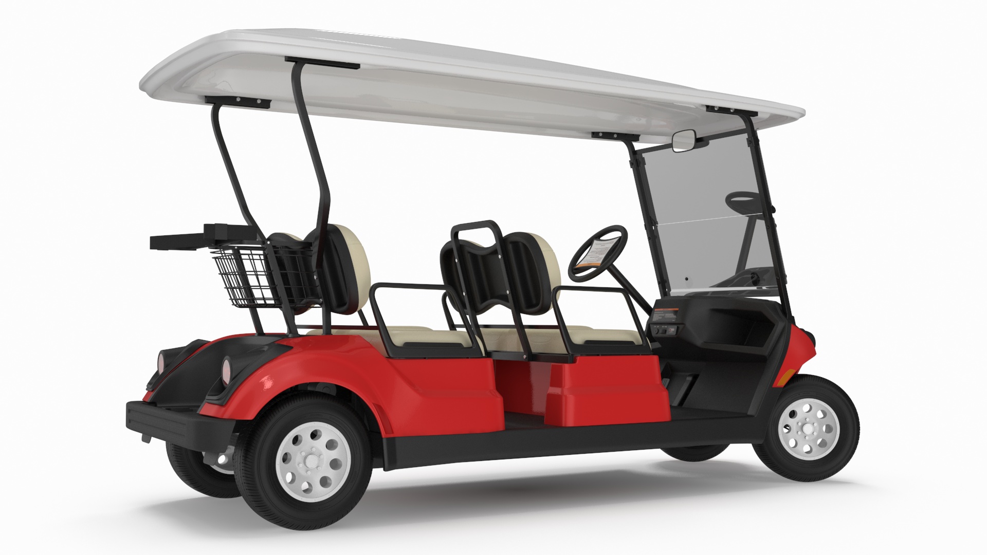 Four Seat Electric Car Yamaha Red Rigged for Maya 3D model