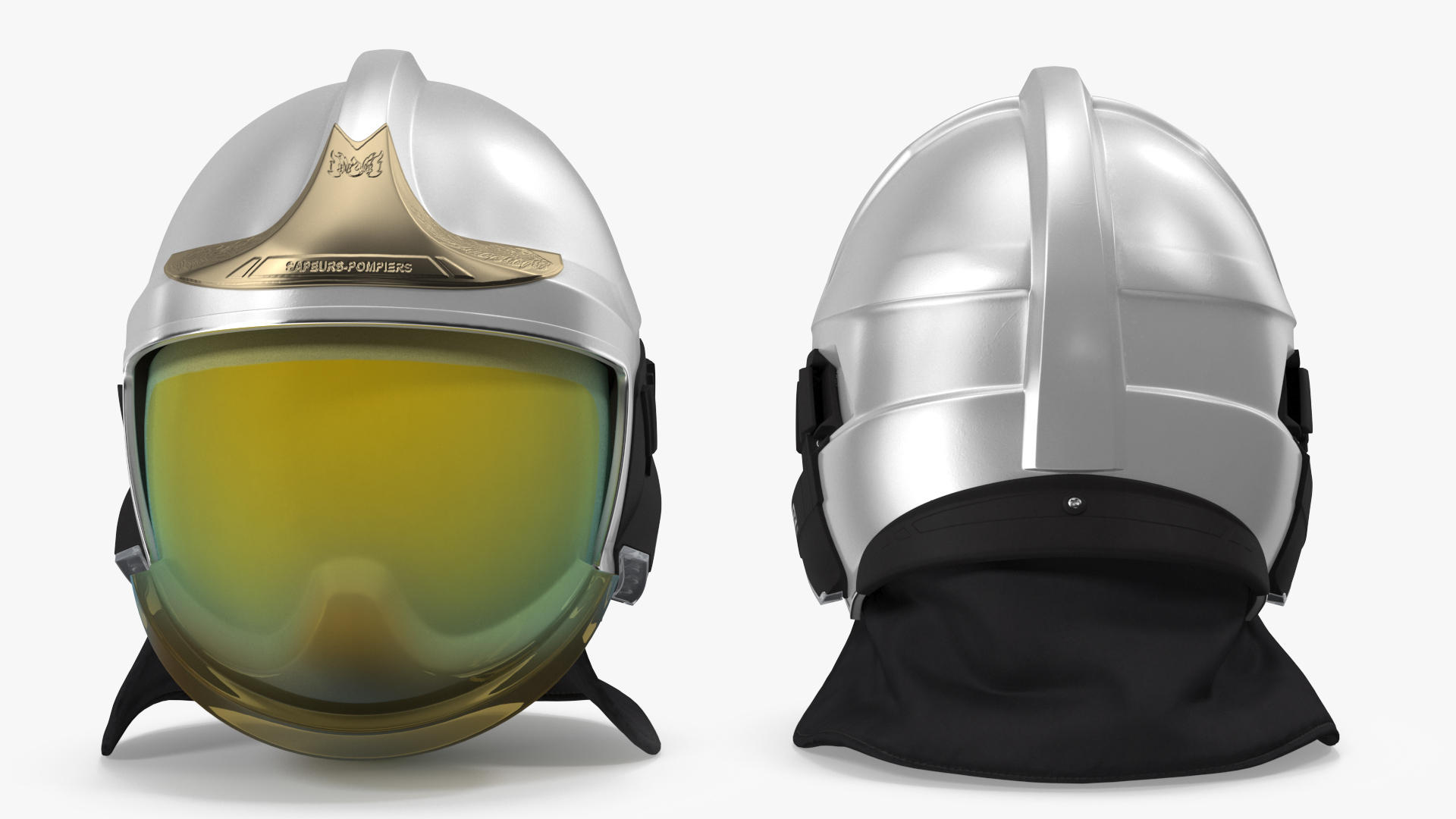 Cairns XF1 Fire Helmet Silver 3D model