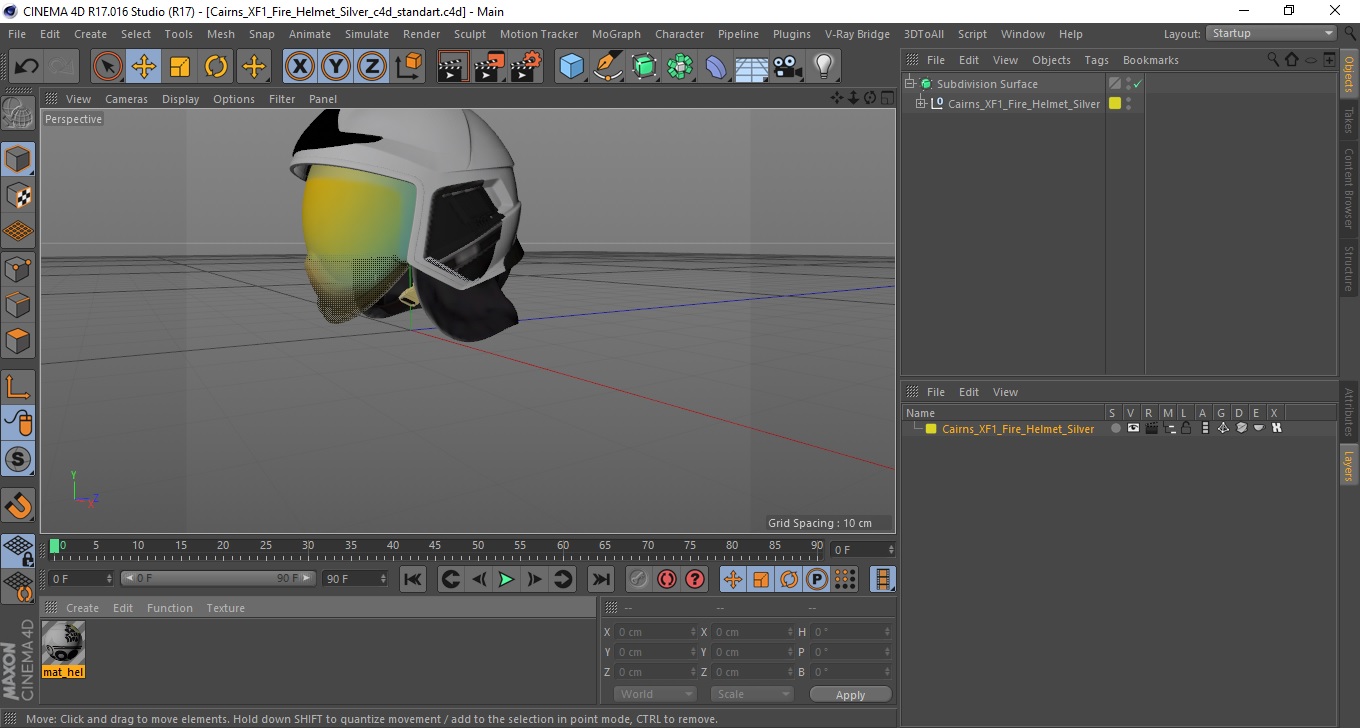 Cairns XF1 Fire Helmet Silver 3D model
