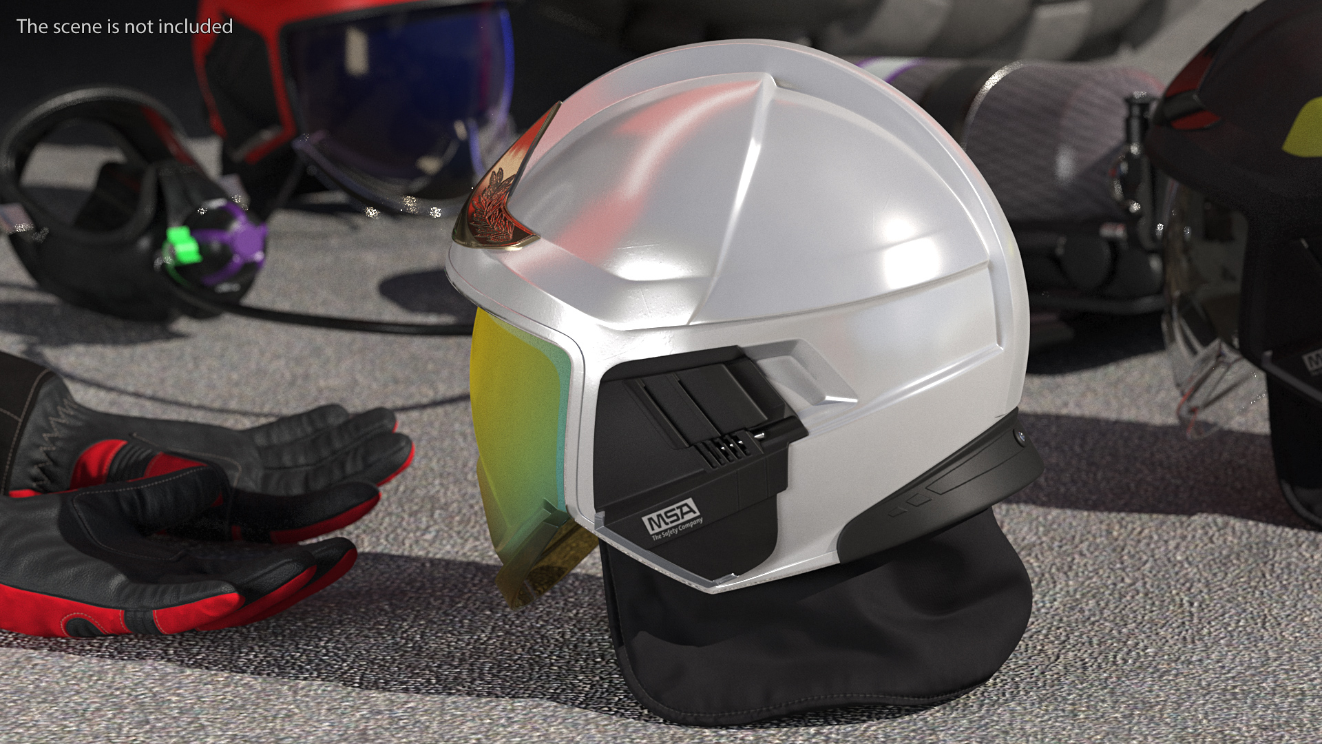 Cairns XF1 Fire Helmet Silver 3D model