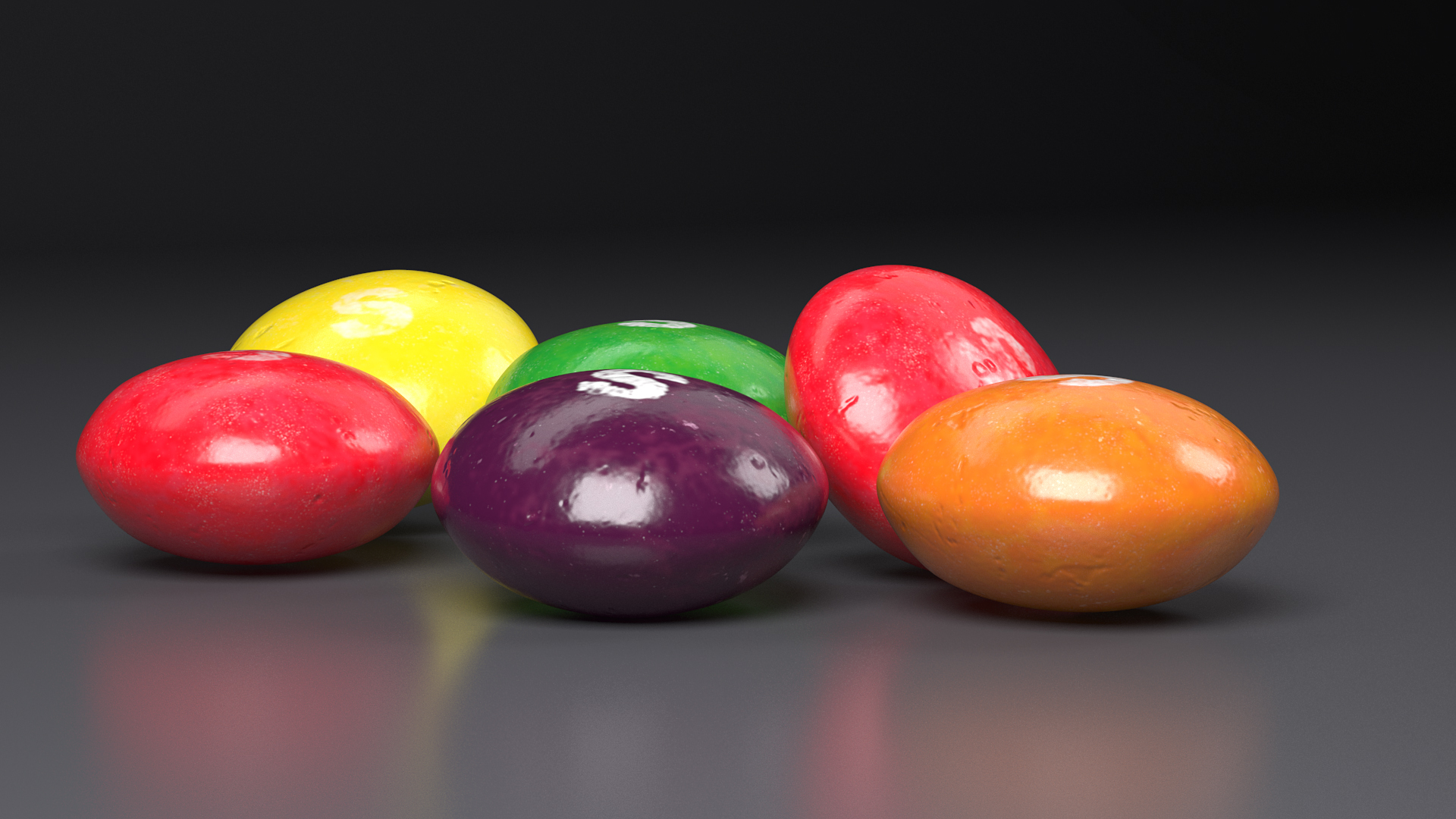 Multicolored Skittles Candies 3D model