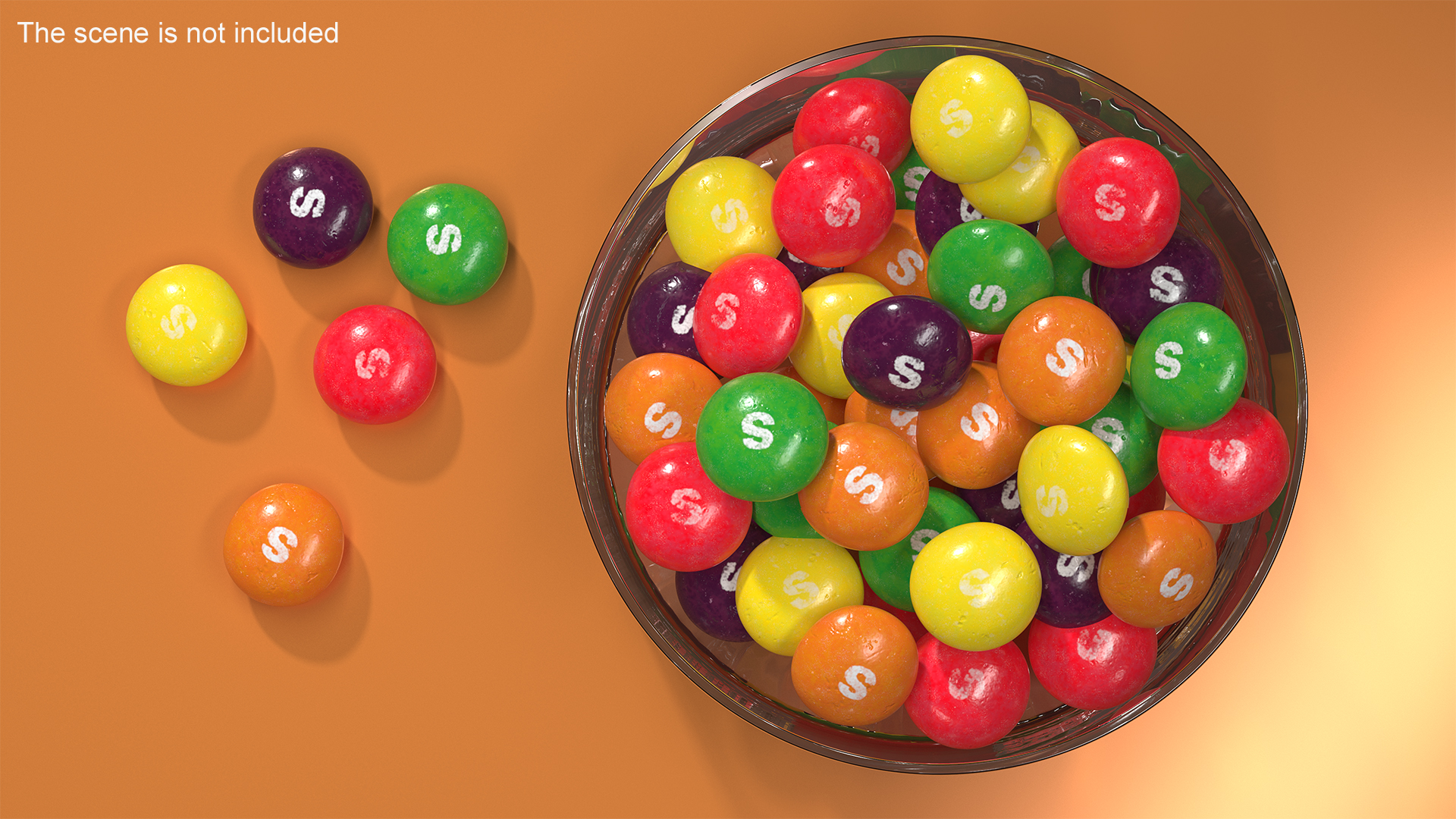 Multicolored Skittles Candies 3D model