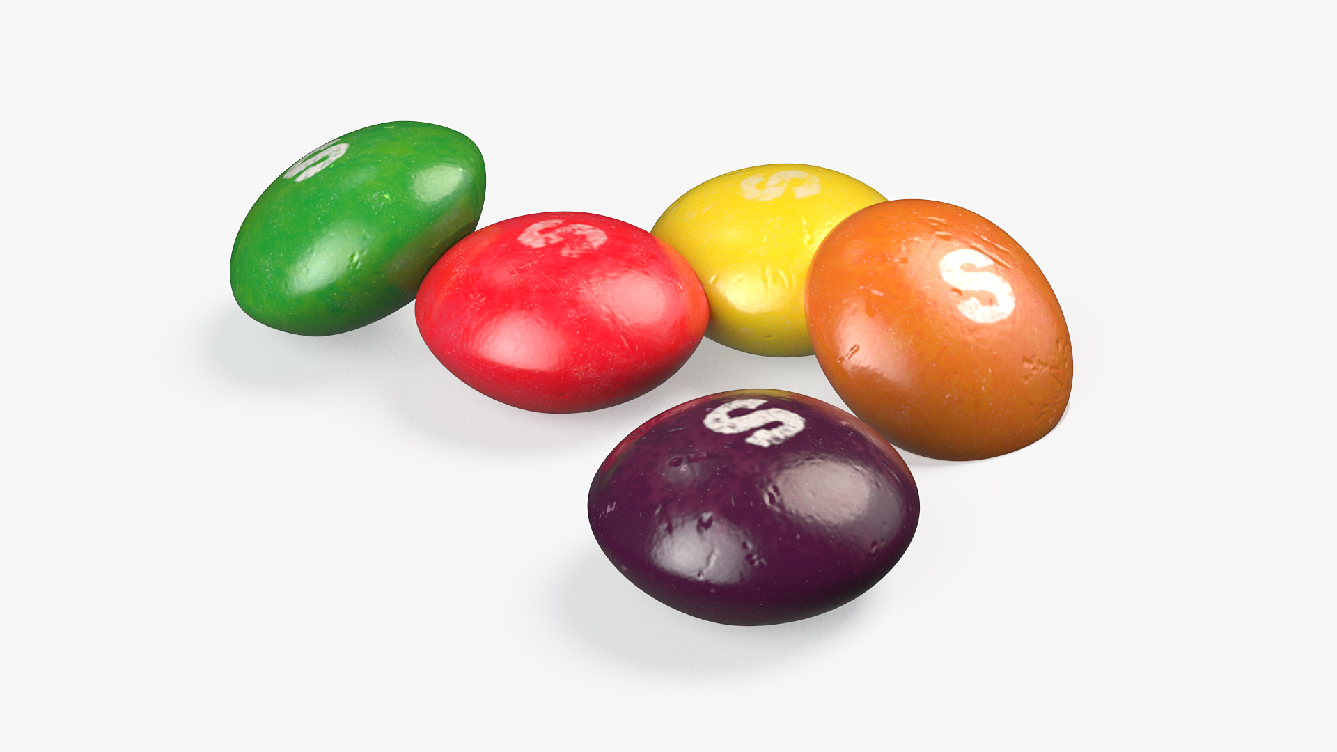 Multicolored Skittles Candies 3D model