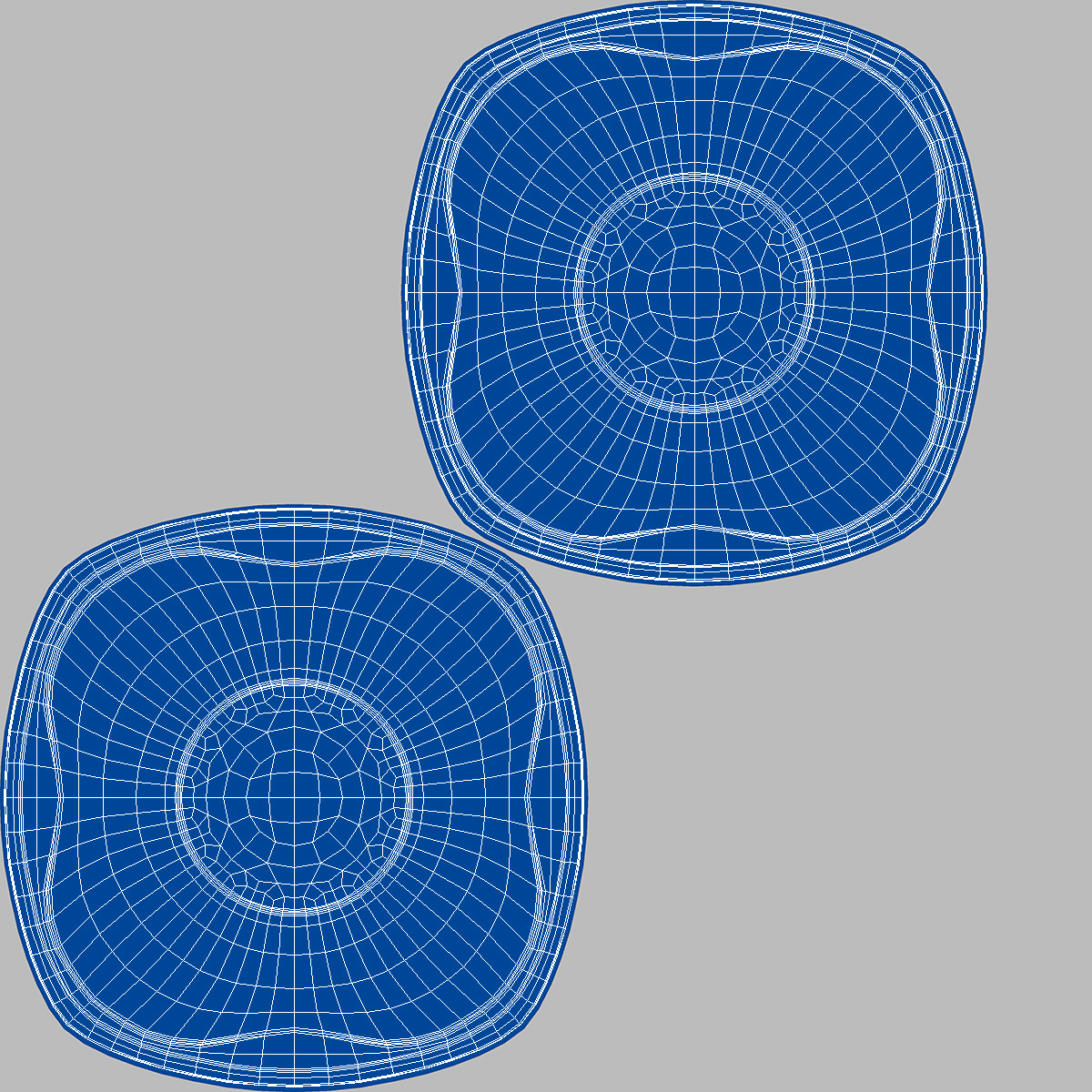 3D model Solo Squared Plastic Bowl Blue