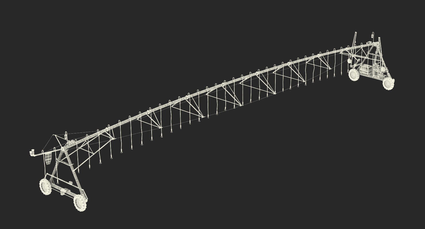 3D model Irrigation System Two Wheel Lateral Move