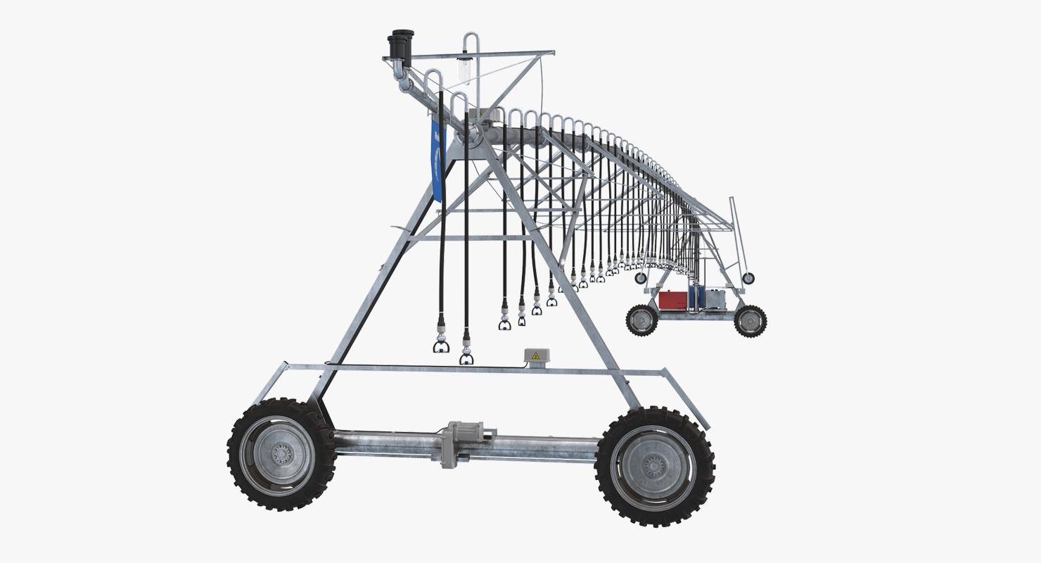 3D model Irrigation System Two Wheel Lateral Move