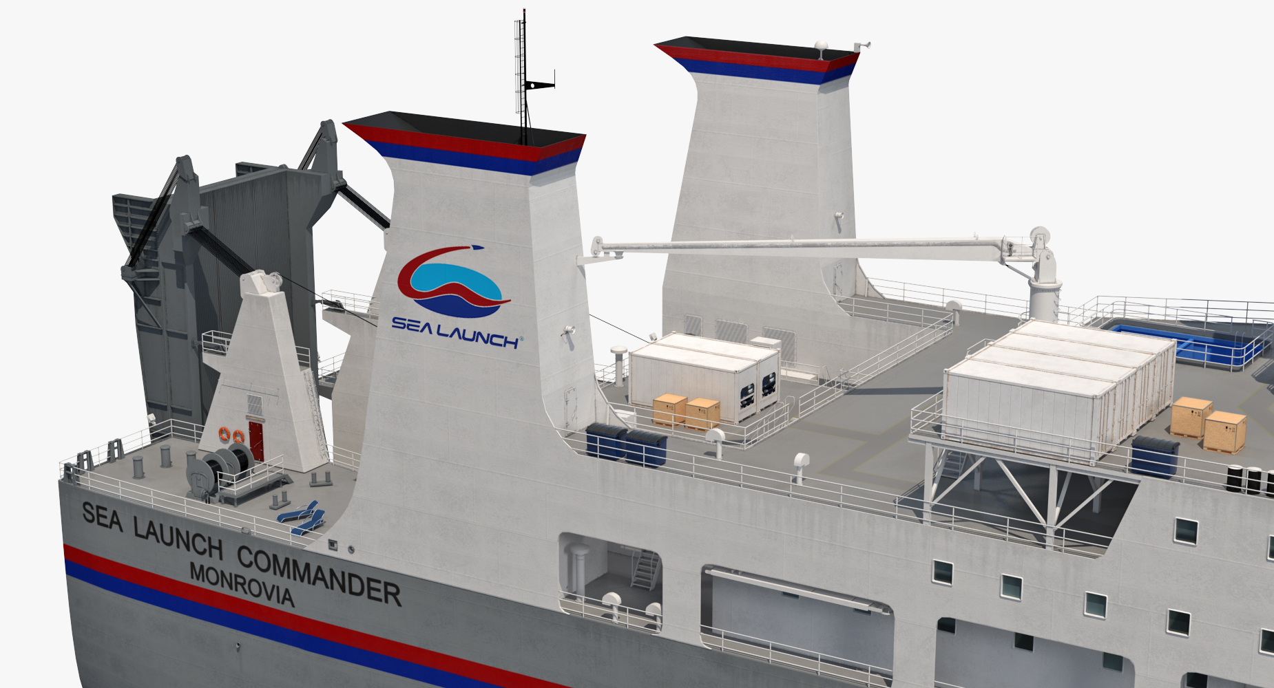 Command Ship Sea Launch Commander ACS Rigged 3D model