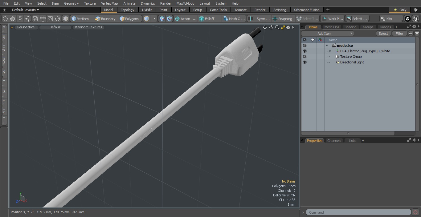 3D model USA Electric Plug Type B White