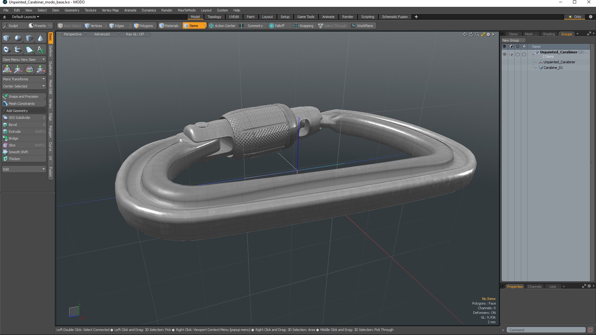 Unpainted Carabiner 3D model
