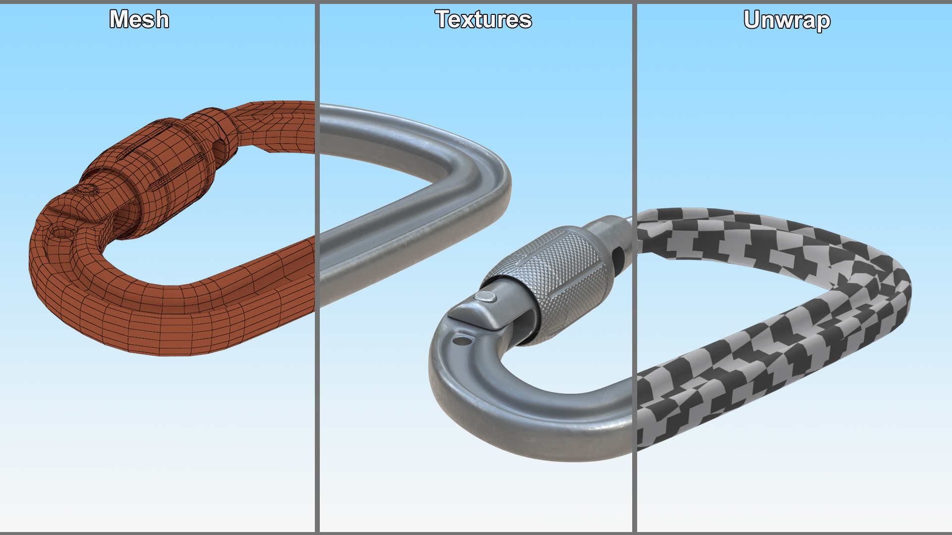 Unpainted Carabiner 3D model