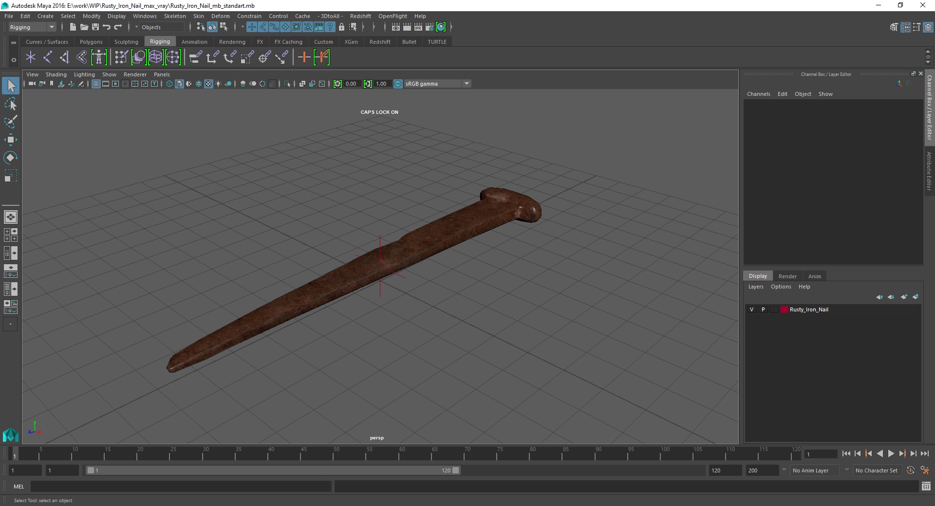 3D model Rusty Iron Nail