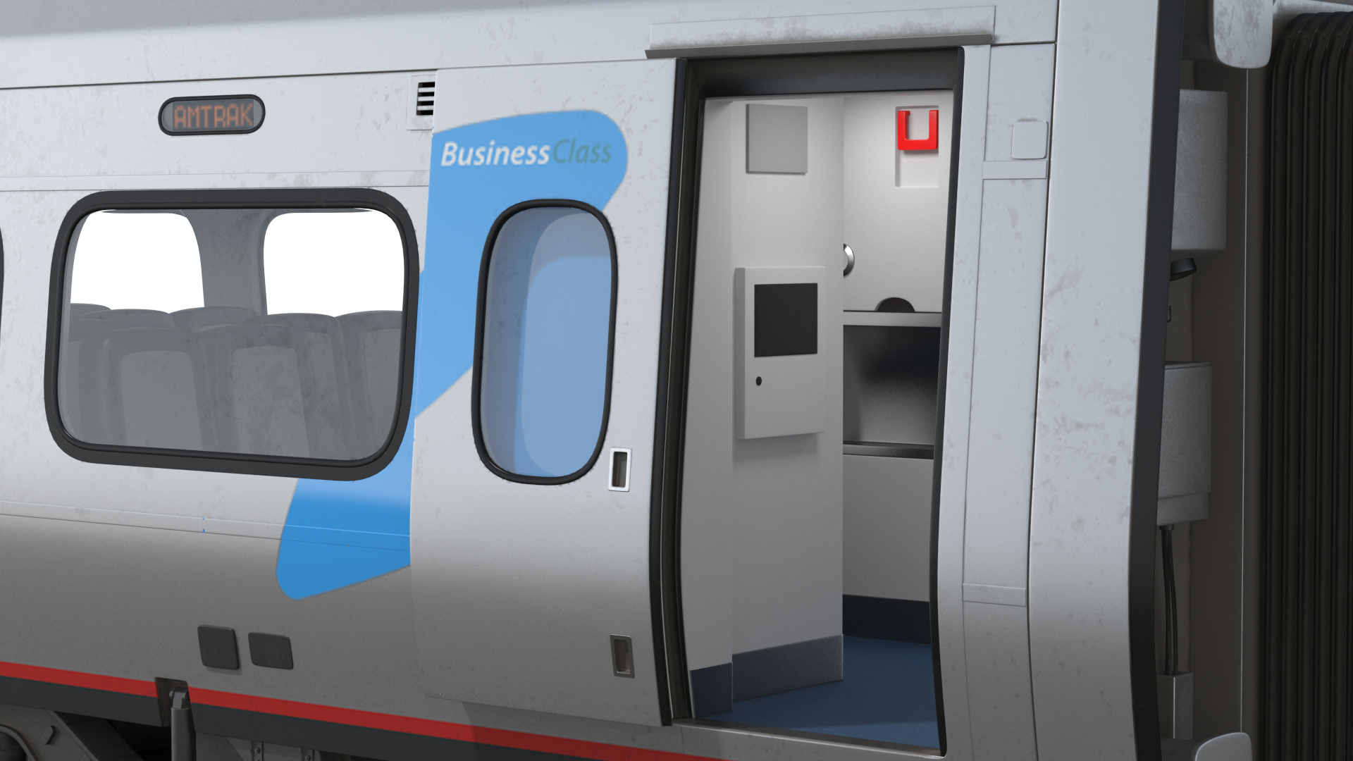 3D Acela Express Coach Rigged