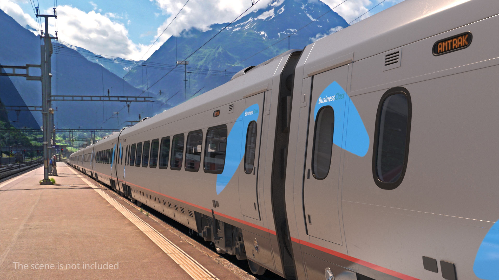 3D Acela Express Coach Rigged