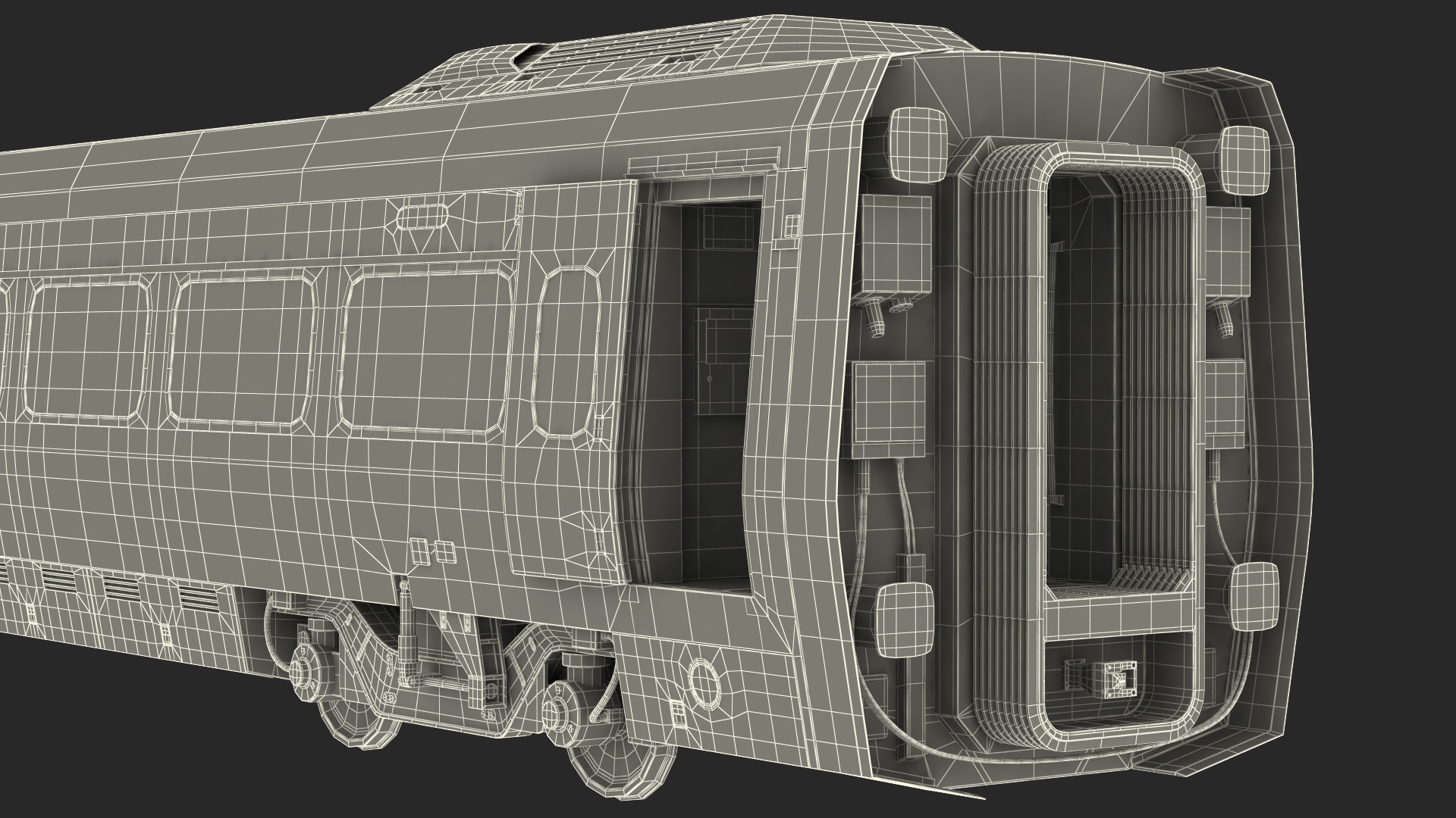 3D Acela Express Coach Rigged