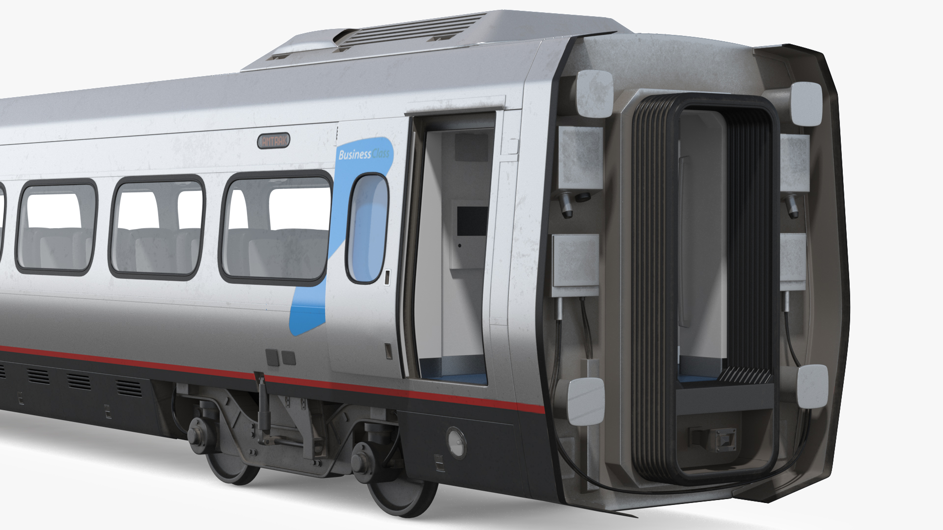 3D Acela Express Coach Rigged