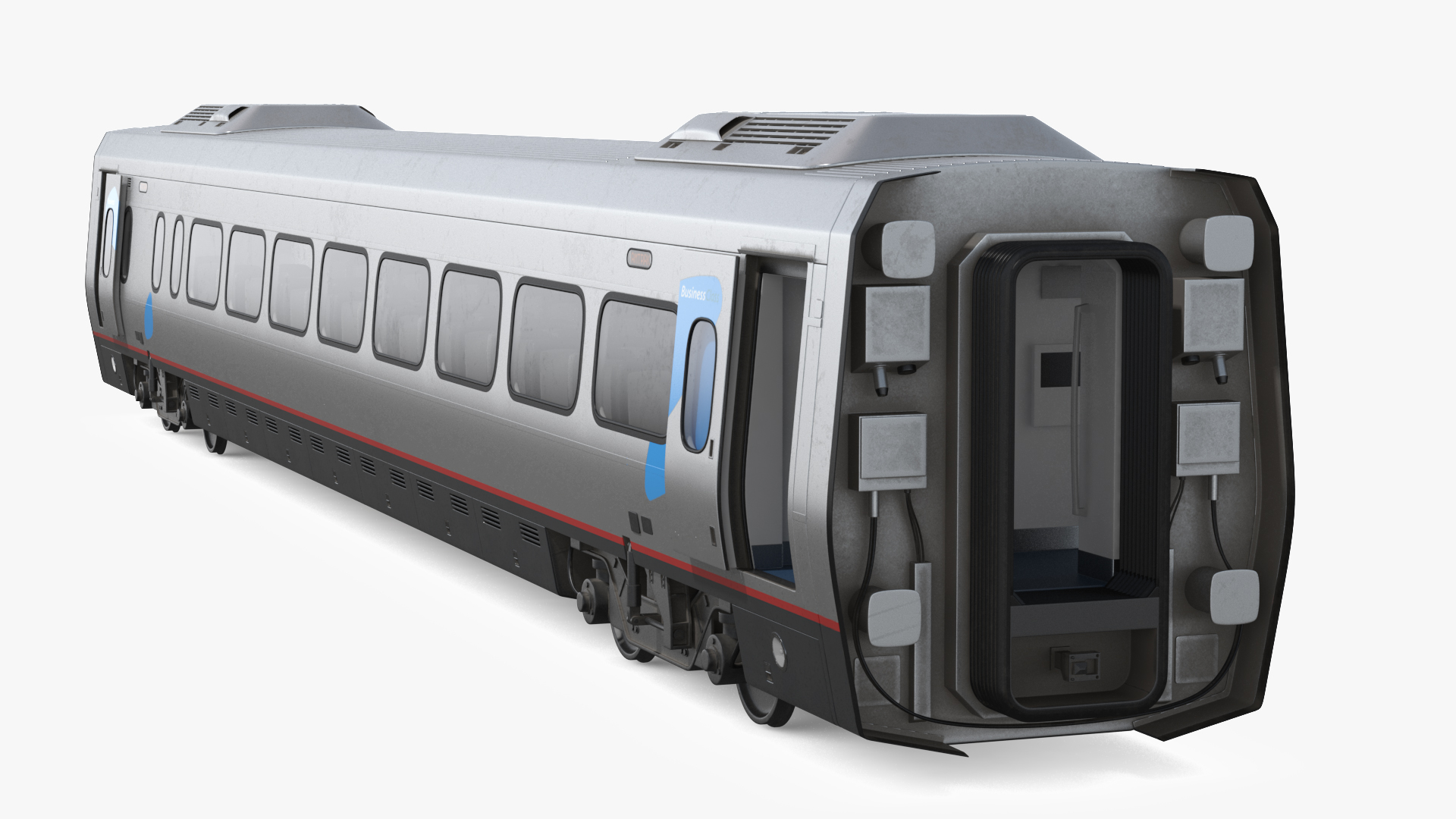 3D Acela Express Coach Rigged