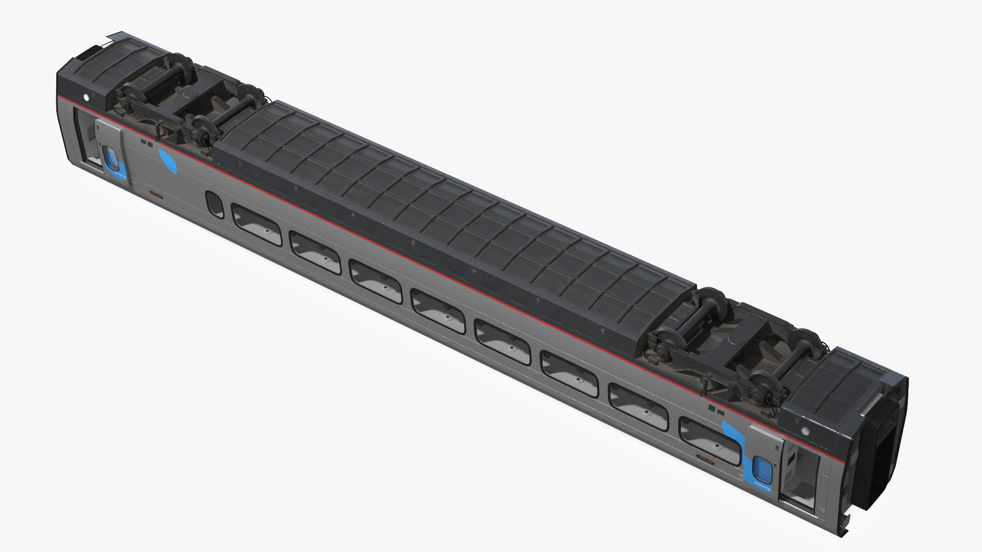 3D Acela Express Coach Rigged