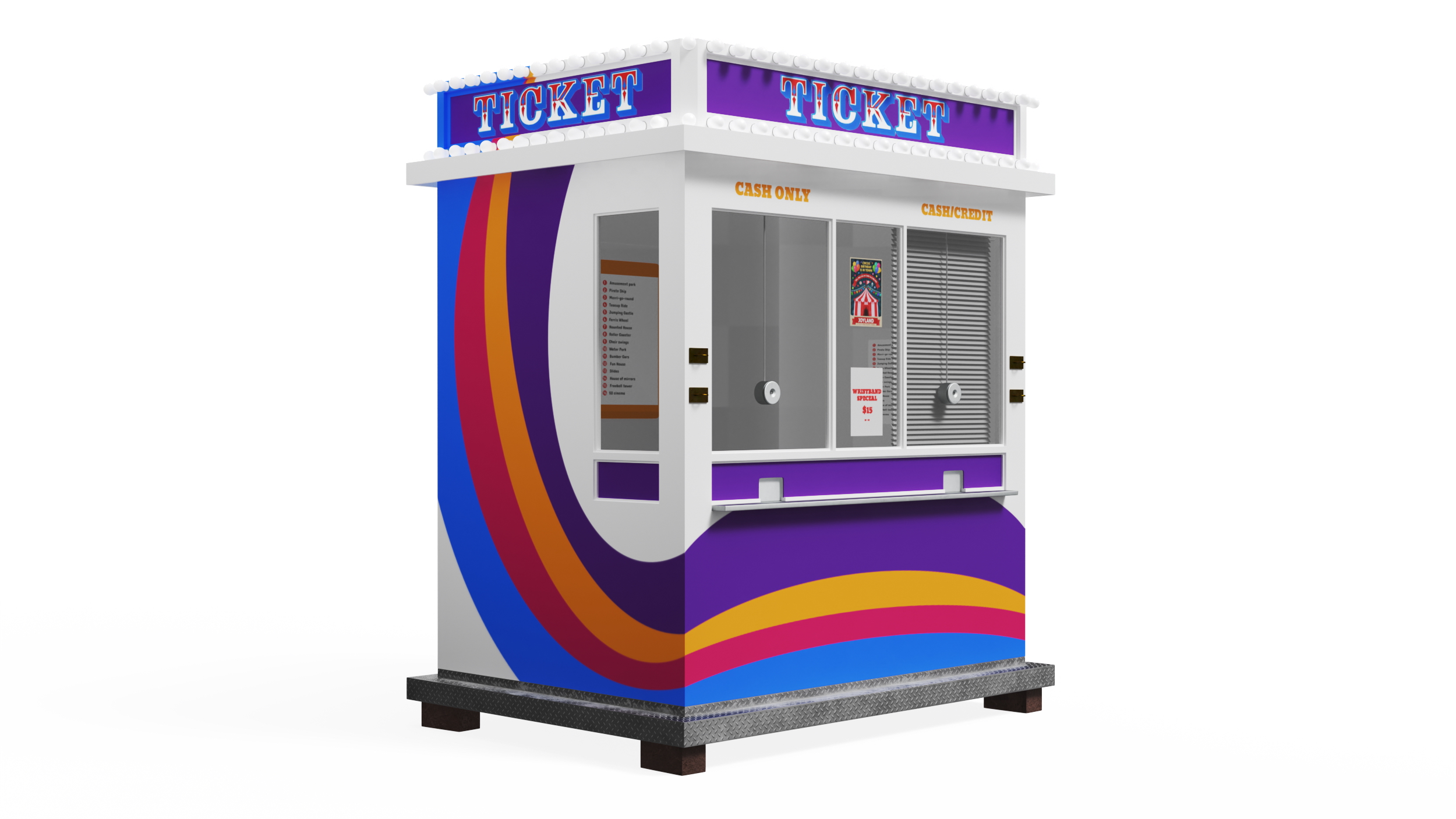 Modern Ticket Booth 3D model