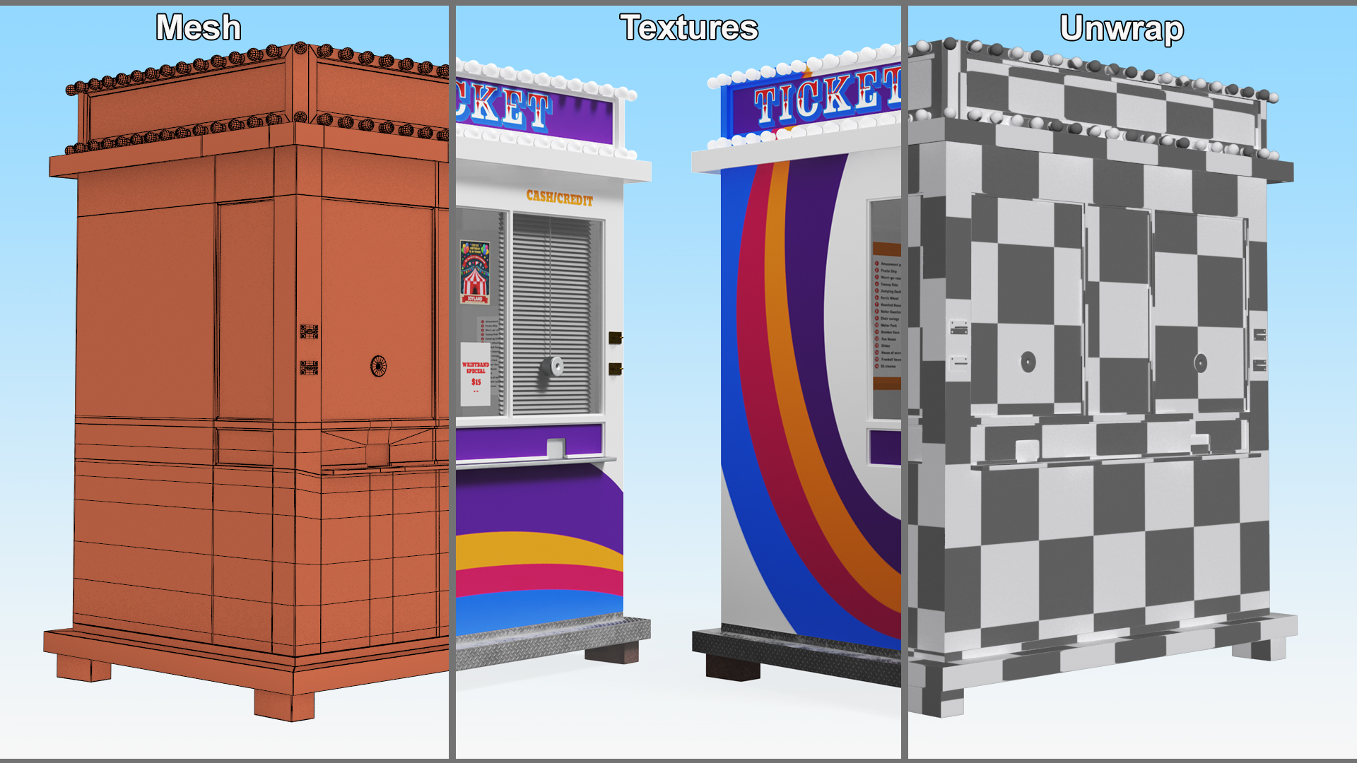 Modern Ticket Booth 3D model
