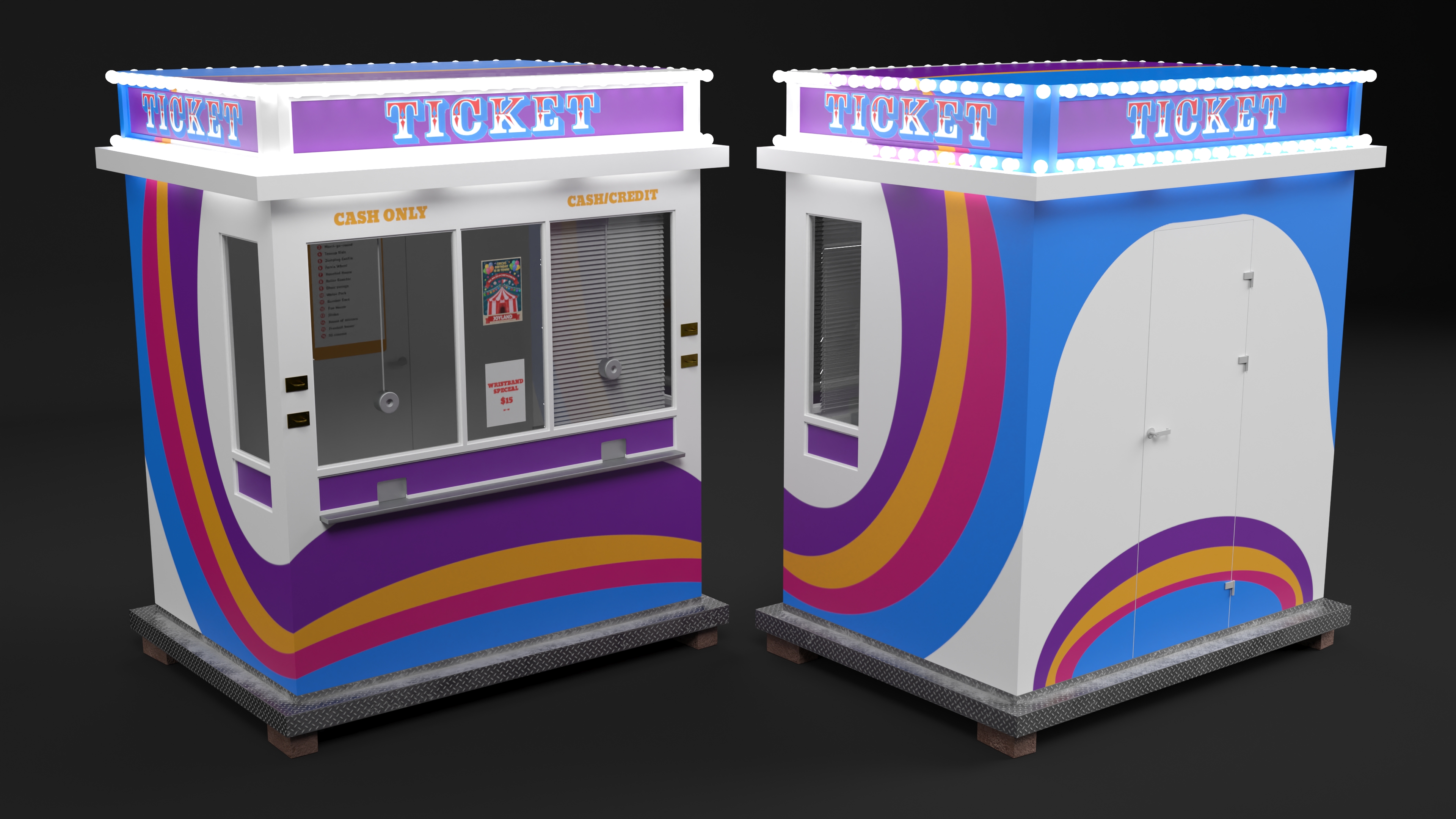 Modern Ticket Booth 3D model