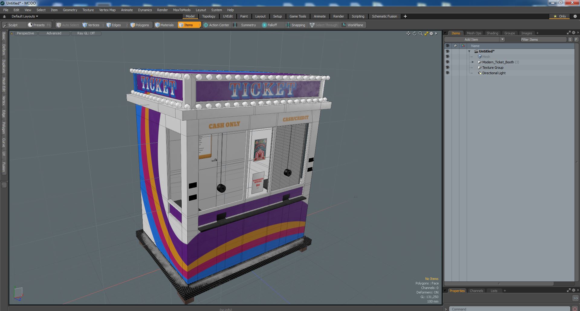 Modern Ticket Booth 3D model