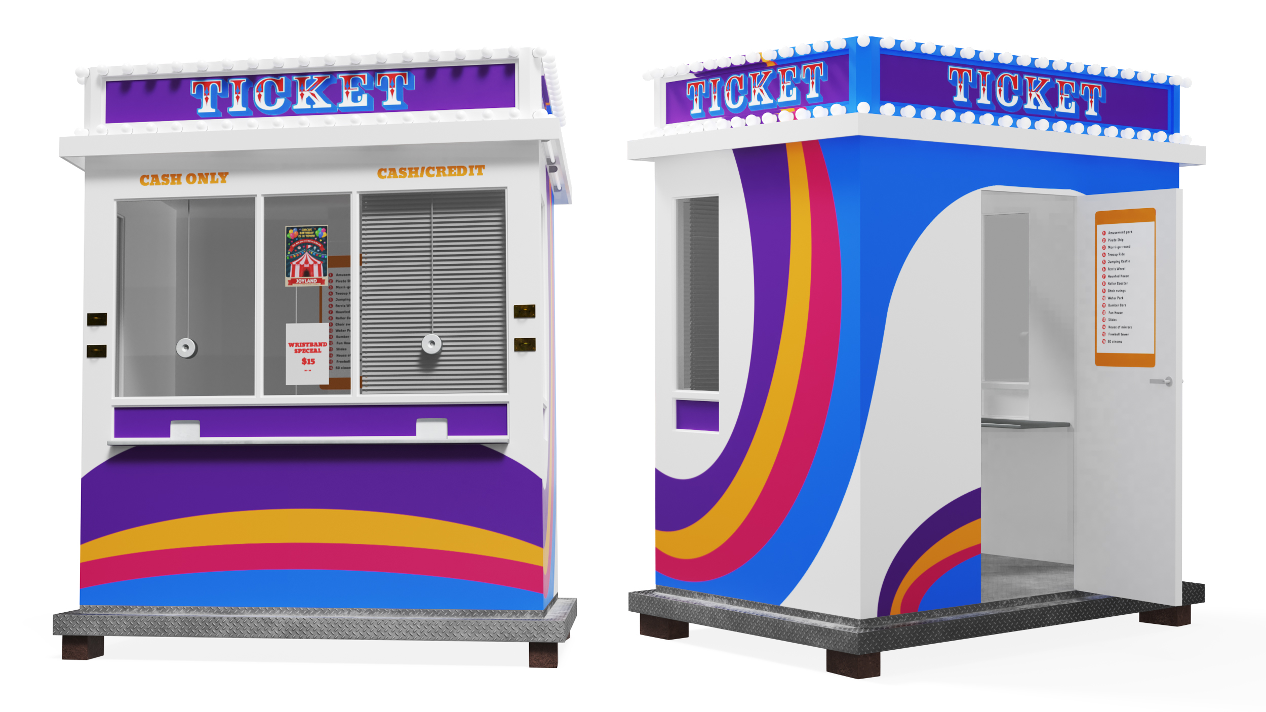 Modern Ticket Booth 3D model