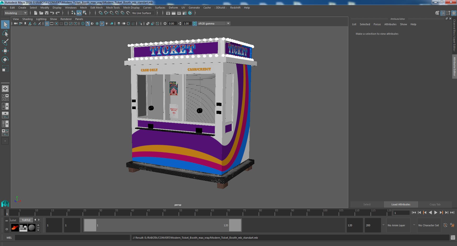 Modern Ticket Booth 3D model
