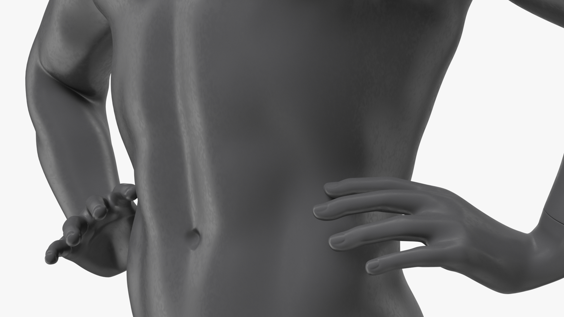Black Man Sports Mannequin Torso 3D