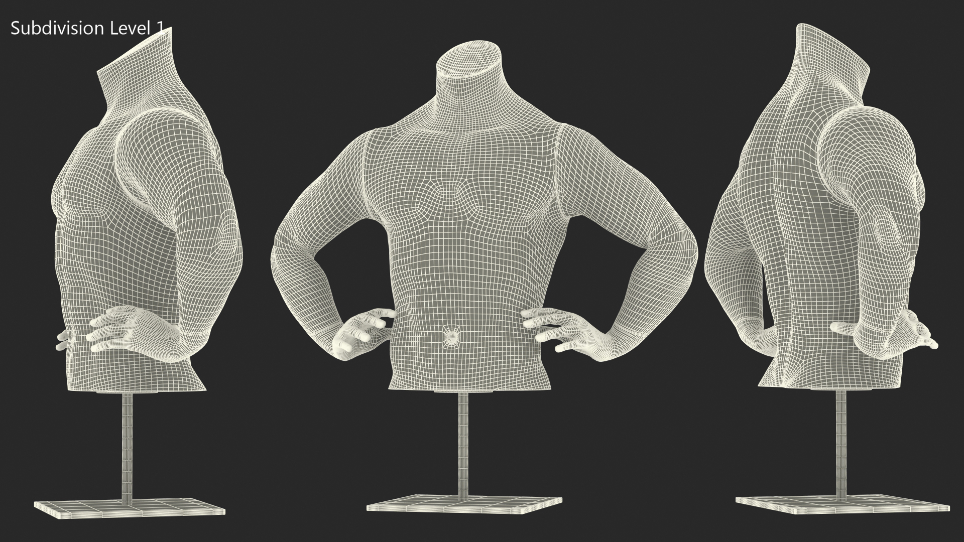 Black Man Sports Mannequin Torso 3D