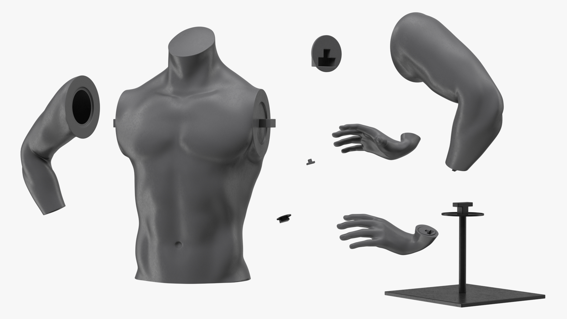 Black Man Sports Mannequin Torso 3D
