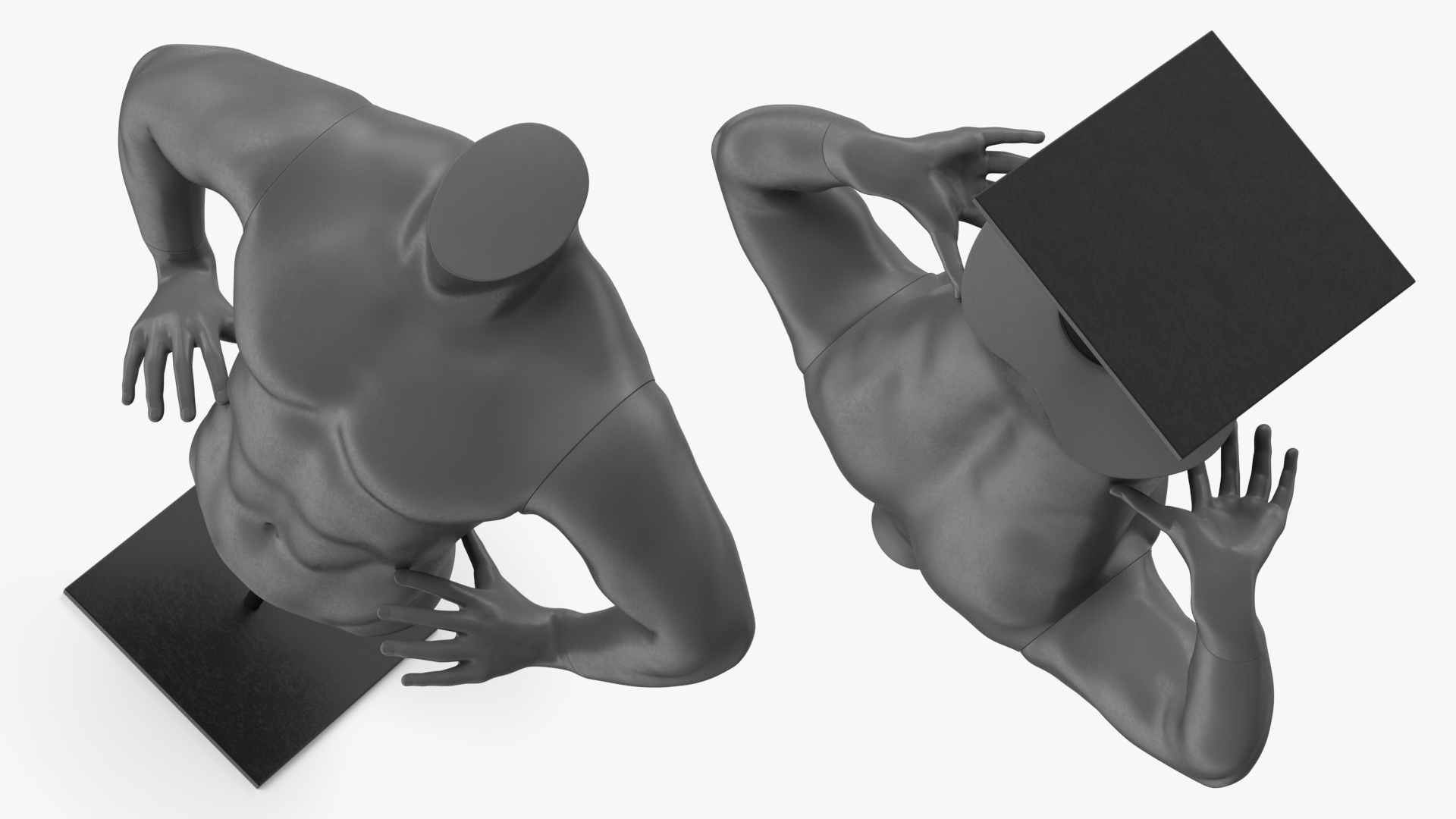 Black Man Sports Mannequin Torso 3D