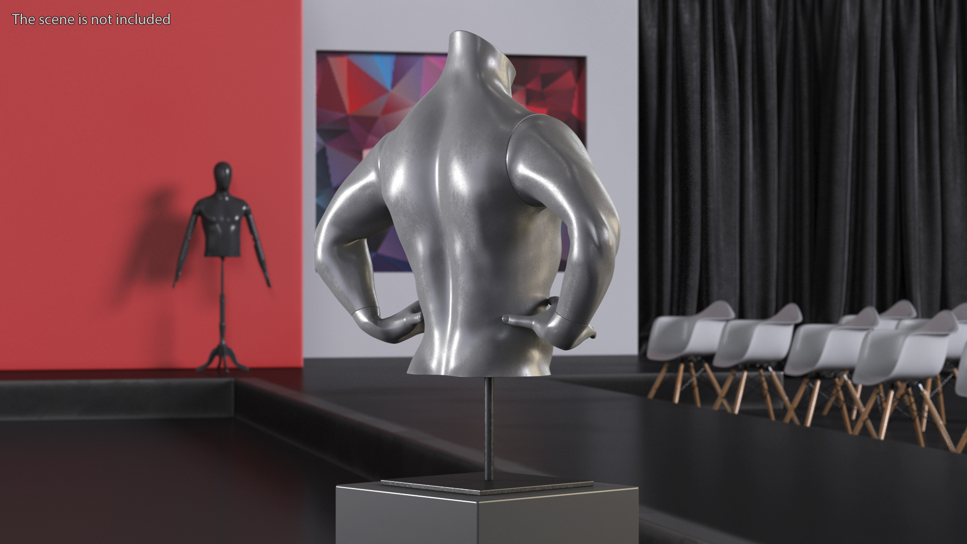 Black Man Sports Mannequin Torso 3D