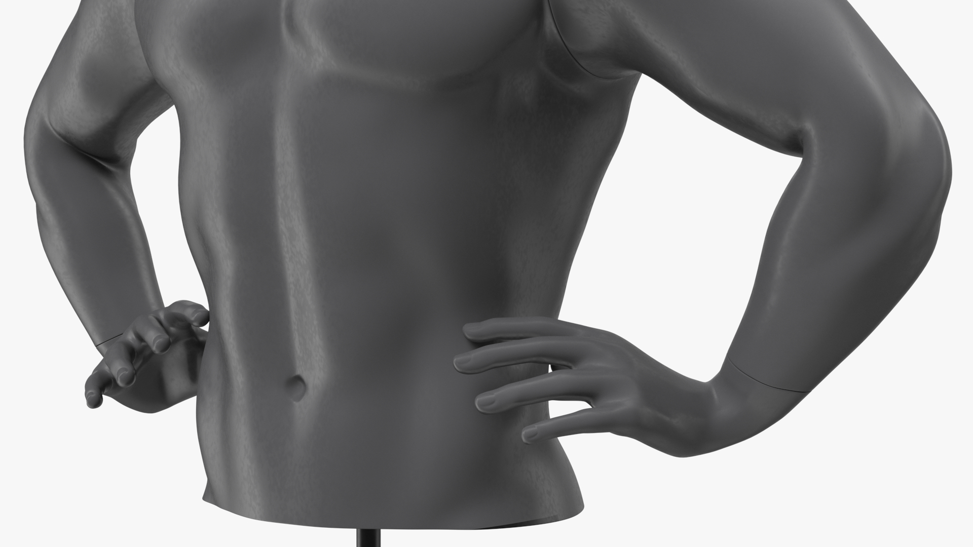 Black Man Sports Mannequin Torso 3D