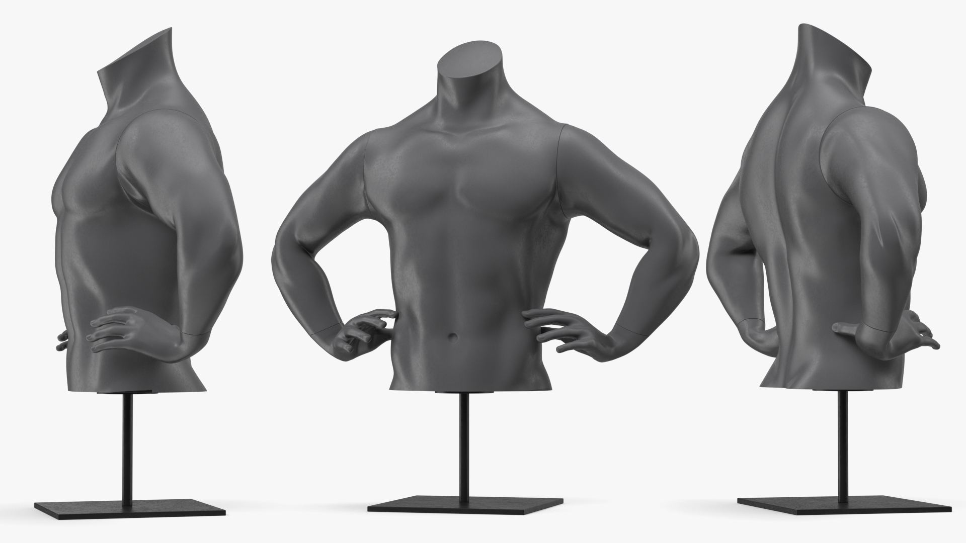 Black Man Sports Mannequin Torso 3D