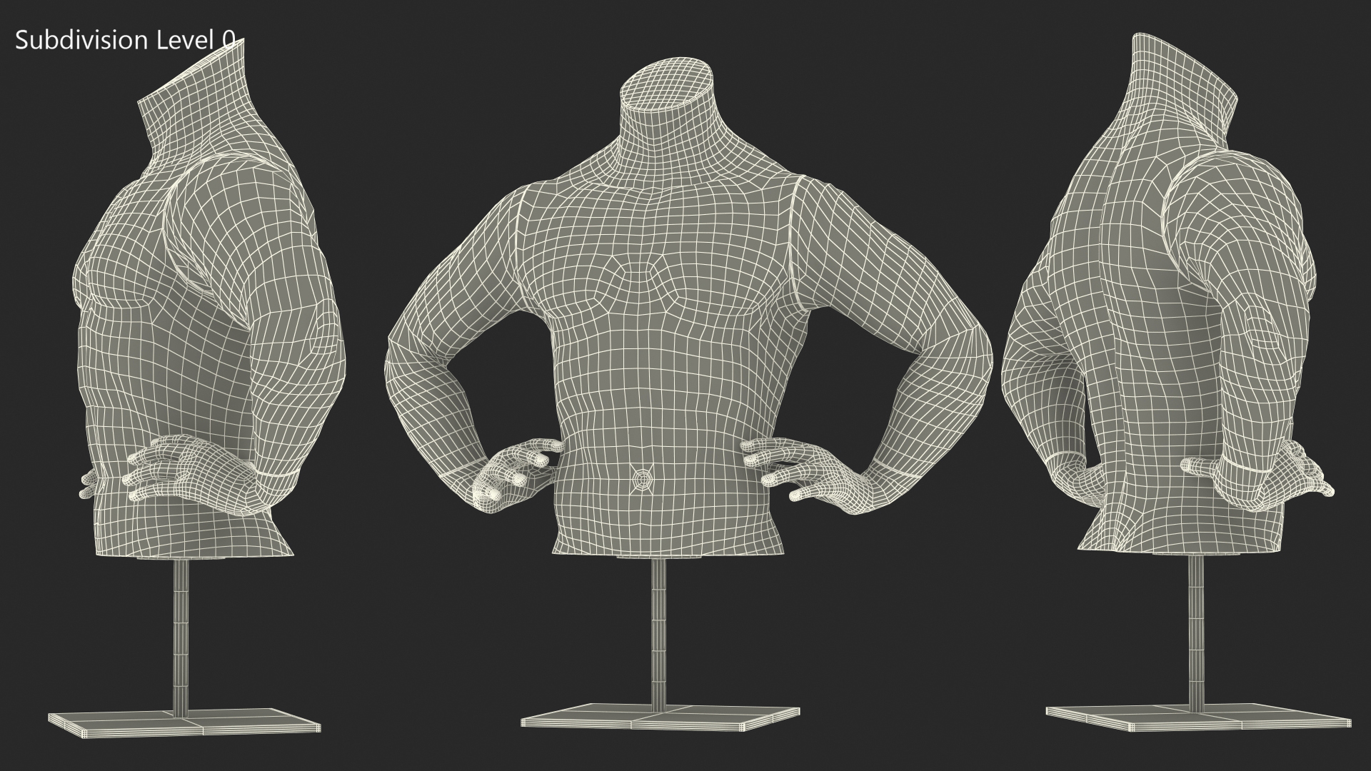 Black Man Sports Mannequin Torso 3D