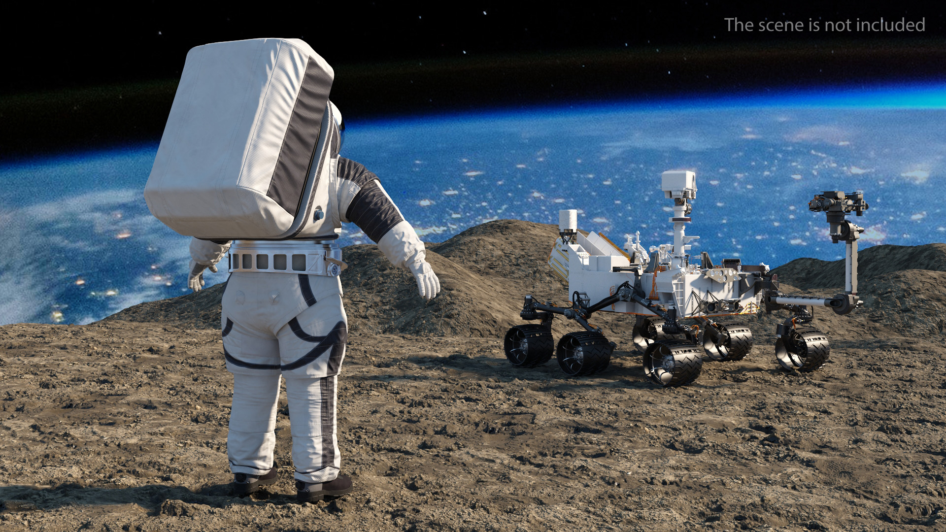 Astronaut Wearing xEMU Spacesuit 3D